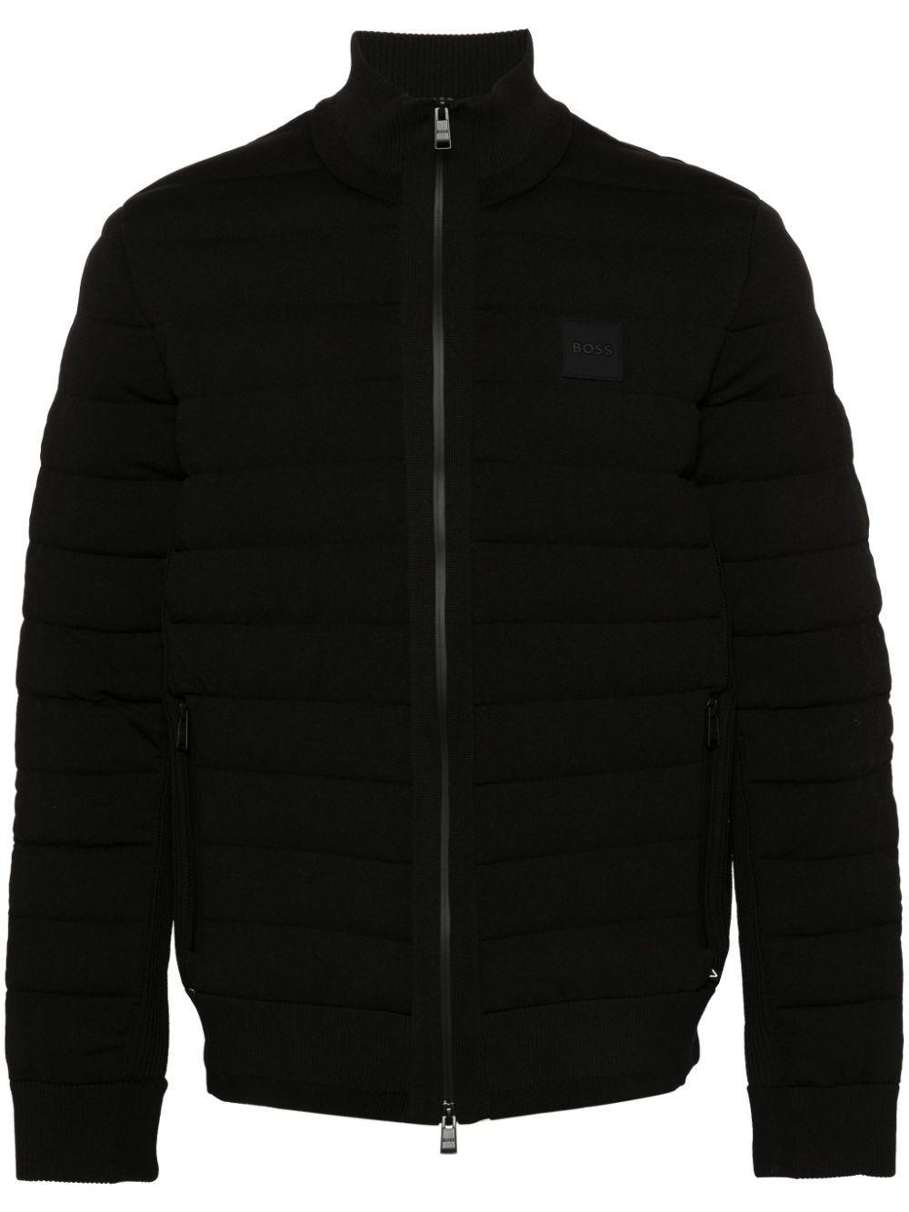 Rubberised-logo Quilted Puffer Jacket In Black Product Image