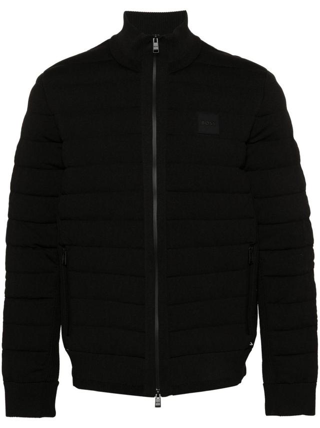 Rubberised-logo Quilted Puffer Jacket In Black Product Image