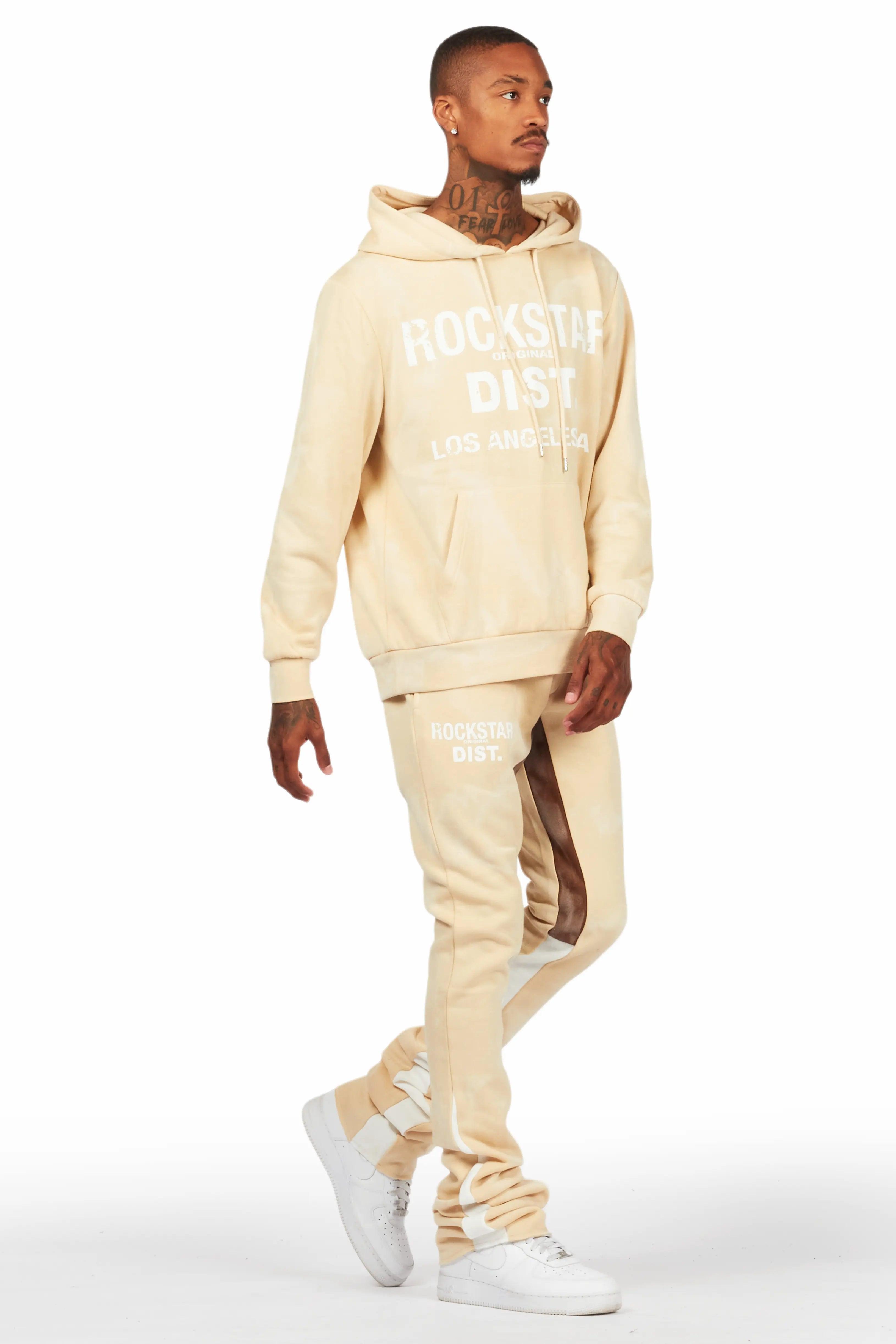 Nelly Beige Hoodie/Super Stacked Flare Pant Set Male Product Image