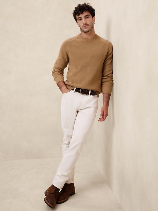 Cotton-Blend Ribbed Sweater Product Image