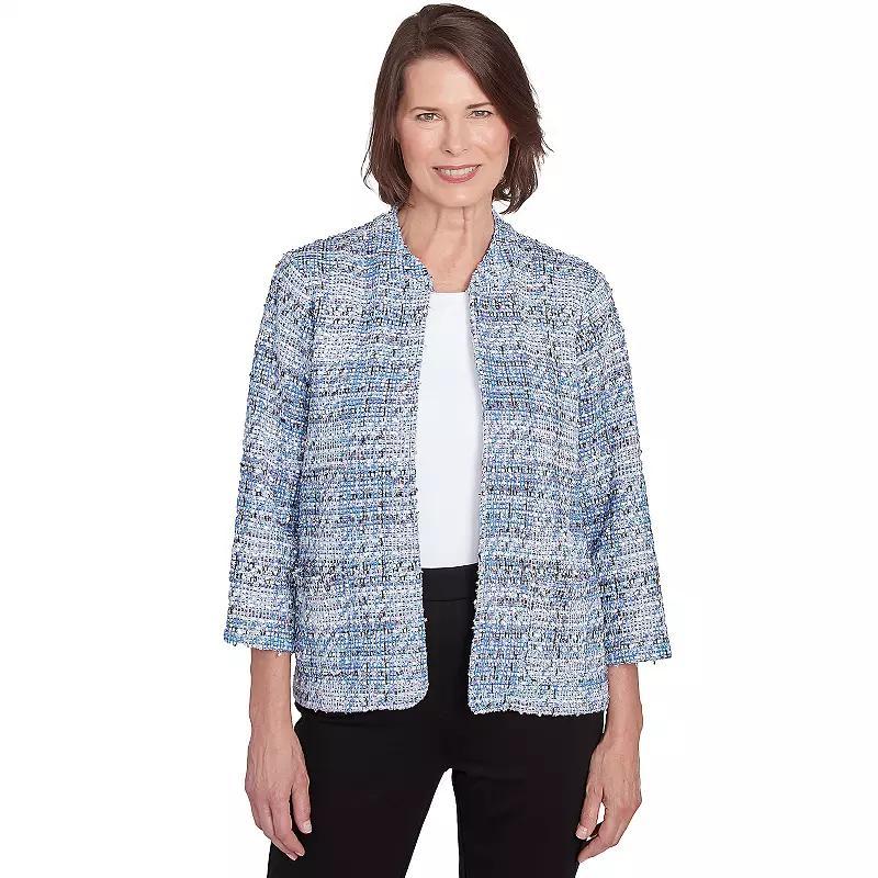 Petite Alfred Dunner Eyelash Two-Pocket Jacket, Womens Product Image