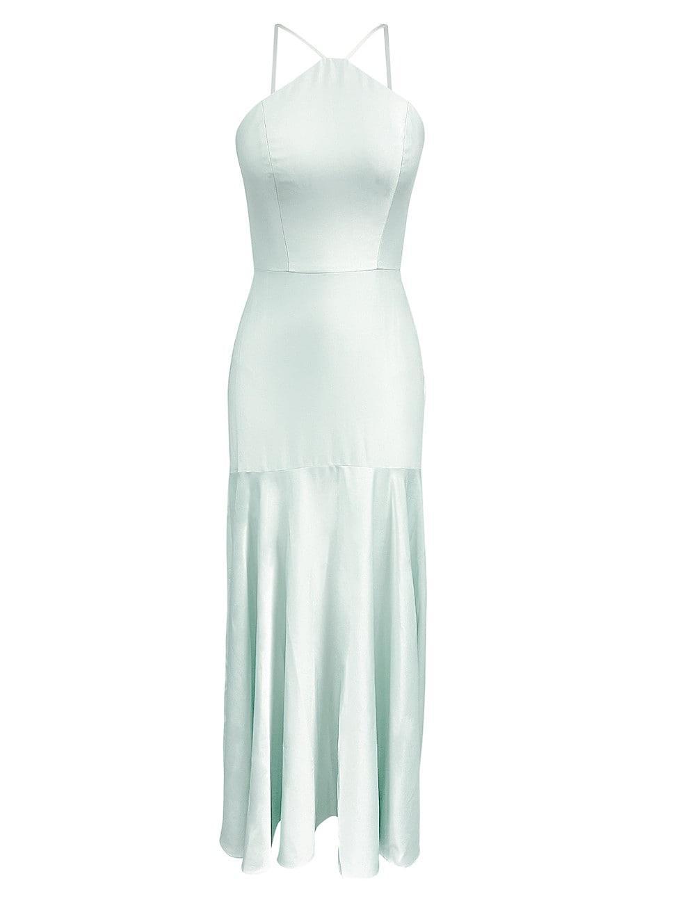 Womens Justine Satin Halter Mermaid Gown Product Image