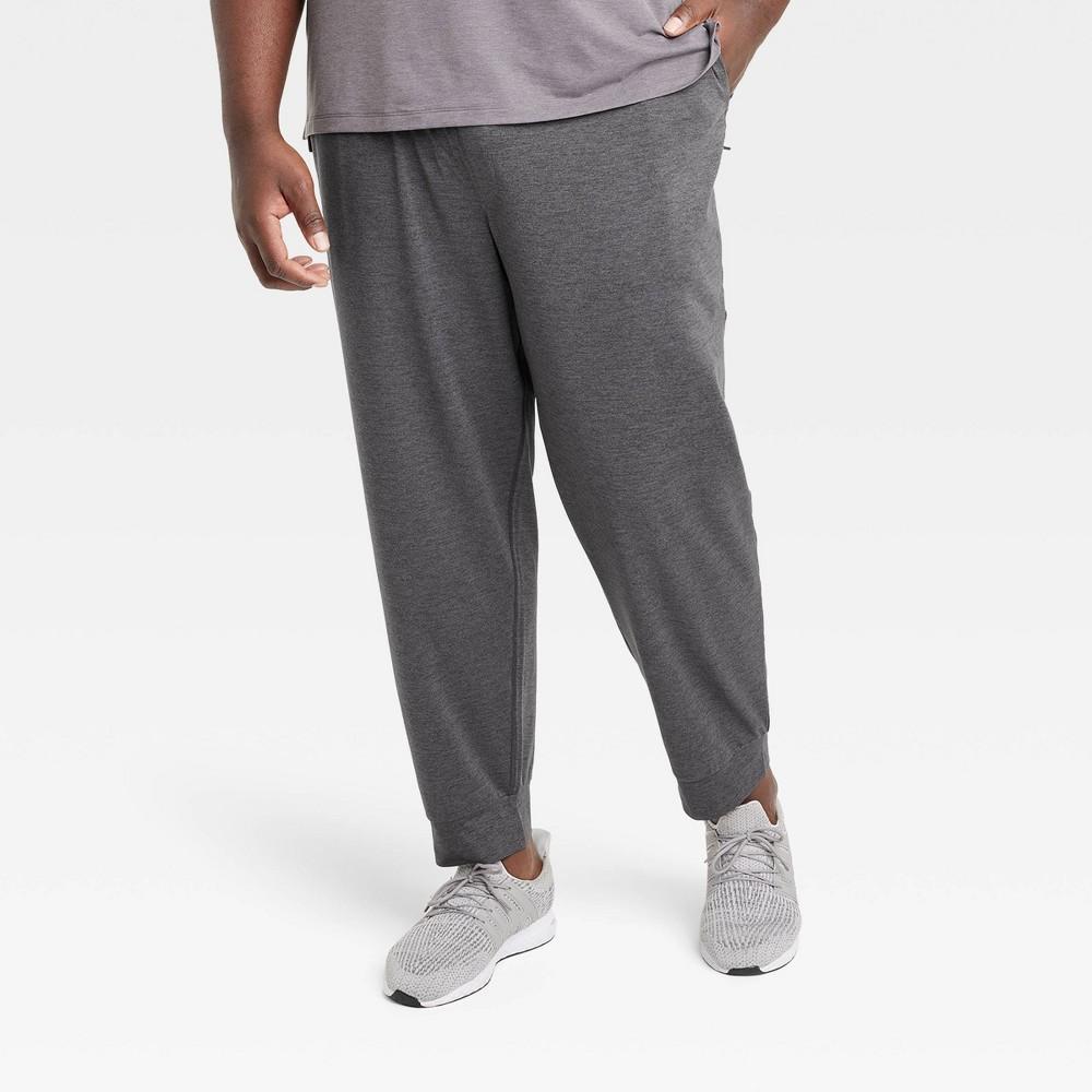 Mens Big Soft Stretch Jogger Pants - All In Motion Heathered Black 2XL Product Image