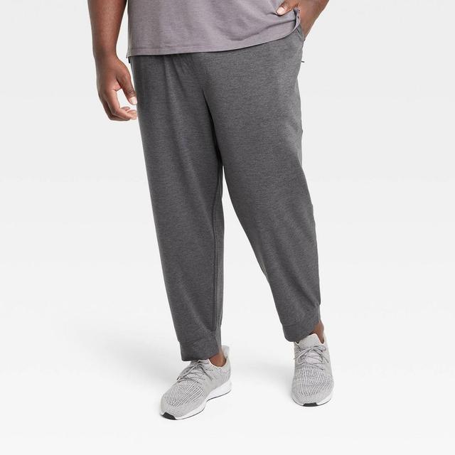 Mens Big Soft Stretch Joggers - All In Motion Heathered Black 2XL Product Image