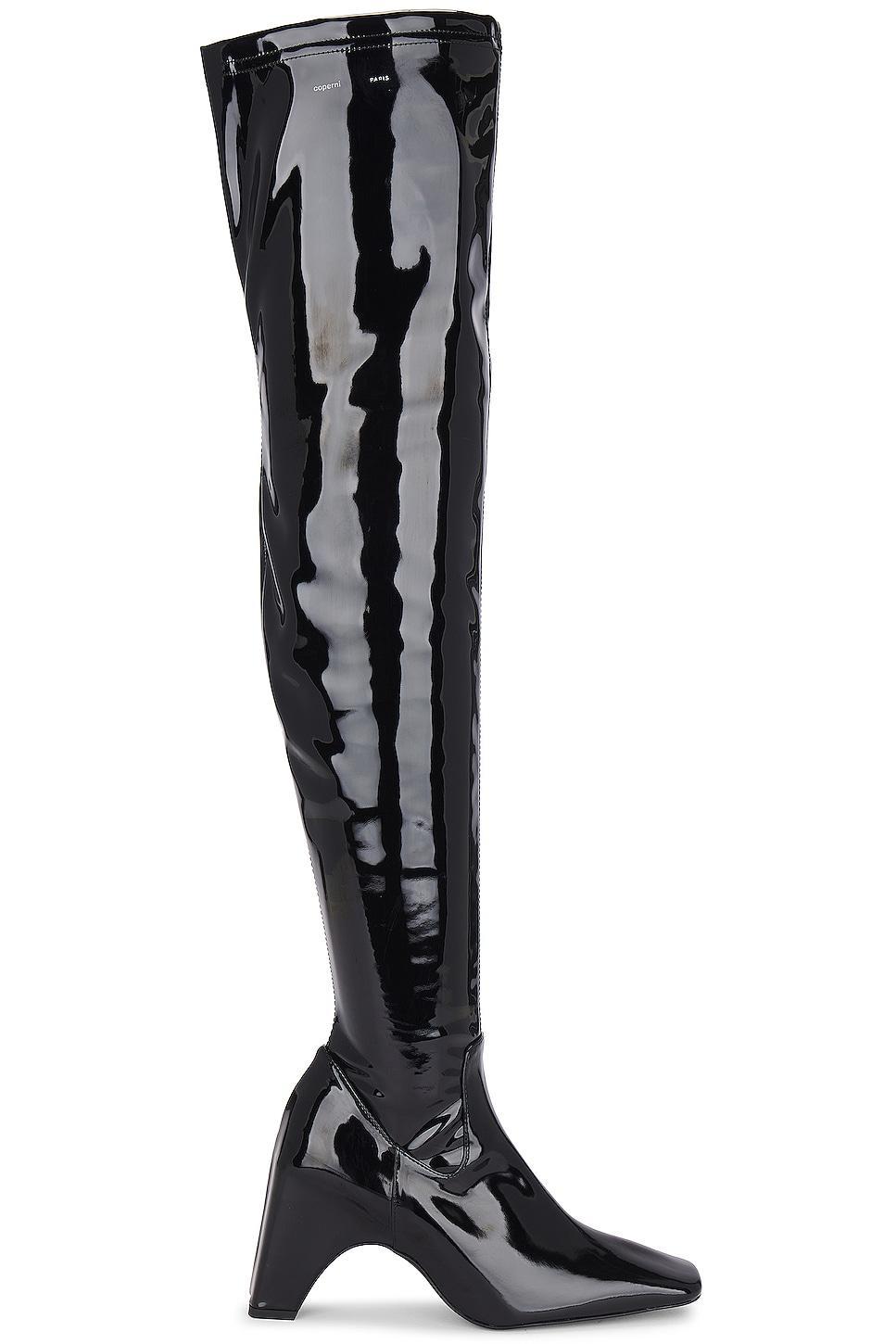 Coperni Patent Thigh High Boot in Black - Black. Size 36 (also in 37). product image