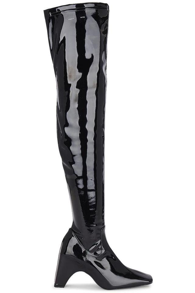 Coperni Stretch Thigh High Boots in Black Product Image