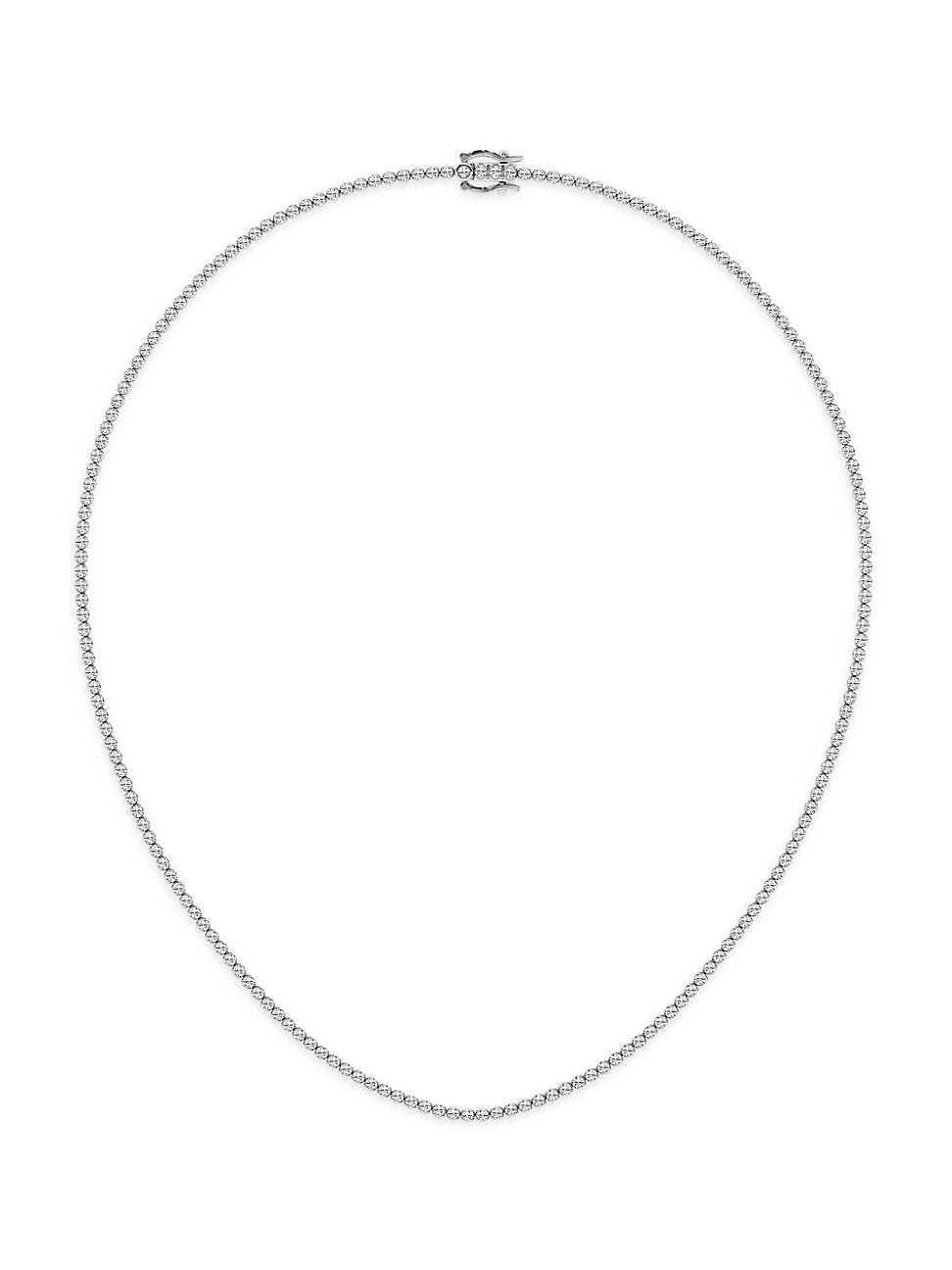 Womens 14K White Gold & Lab-Grown Diamond Tennis Necklace/5-20 TCW Product Image