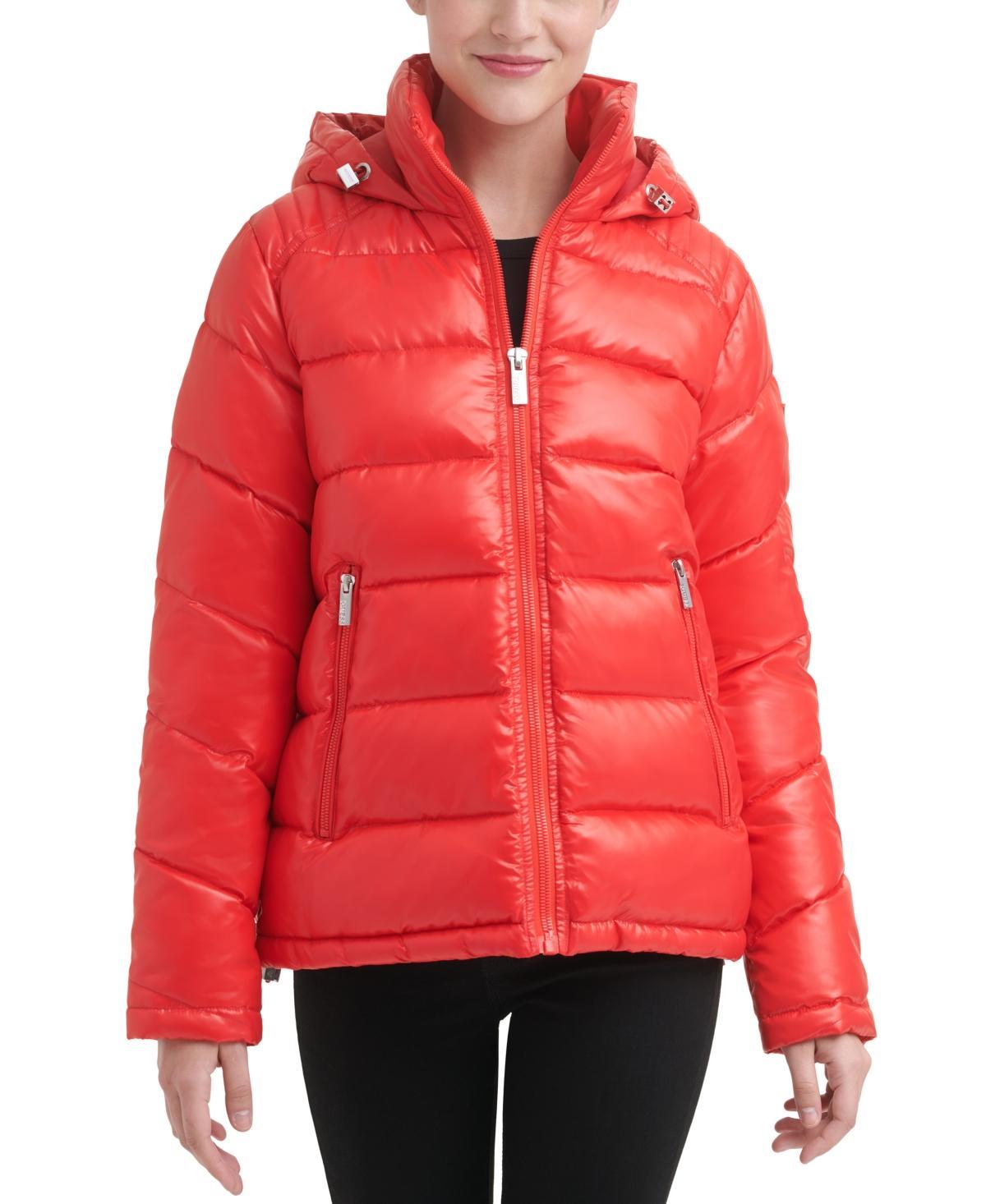 Guess Womens High-Shine Hooded Puffer Coat Product Image