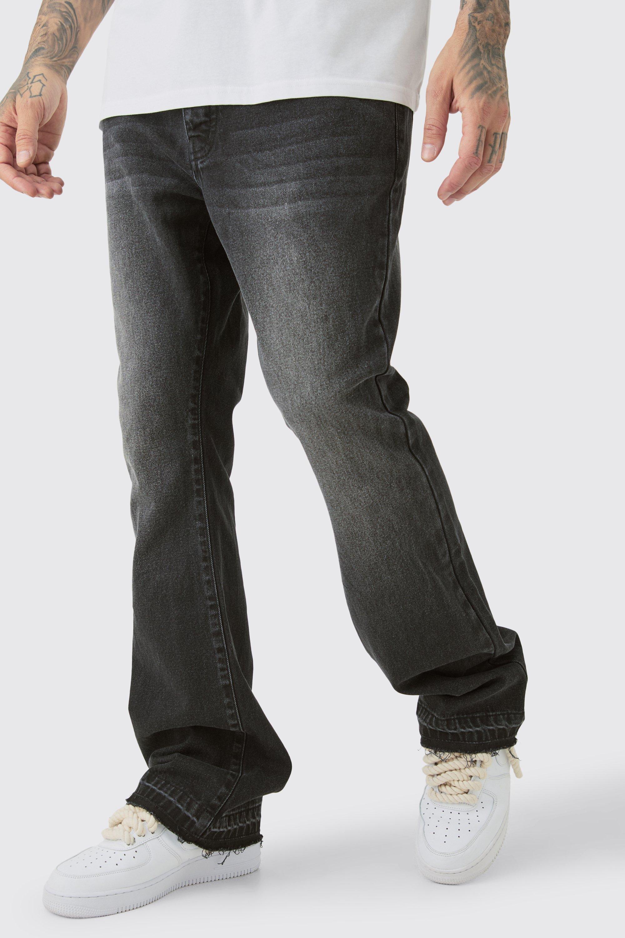 Mens Black Tall Rigid Flare Jean, Black product image