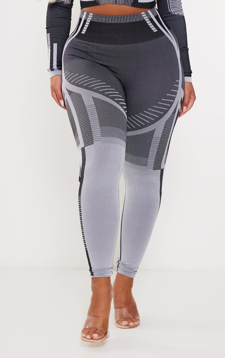 Shape Grey Contrast High Waist Leggings Product Image