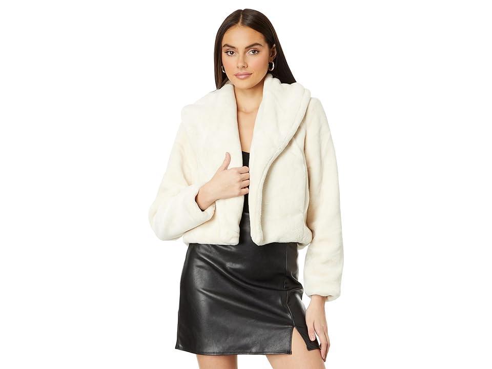 Blank NYC Faux Fur Cropped Jacket (Snow Queen) Women's Clothing Product Image