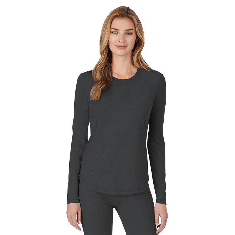 Womens Cuddl Duds Under Scrubs Crewneck Top Grey Product Image