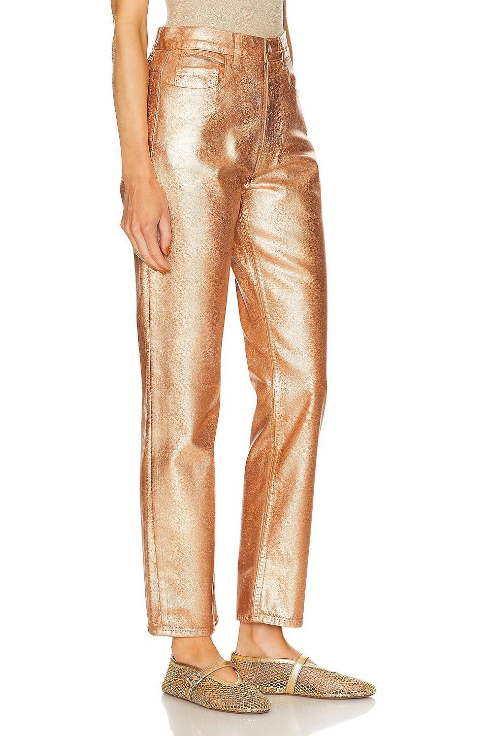 Ulla Johnson Agnes Straight Leg in Metallic Copper Product Image