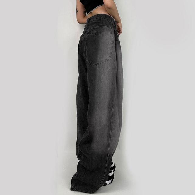 Mid Waist Washed Baggy Jeans Product Image