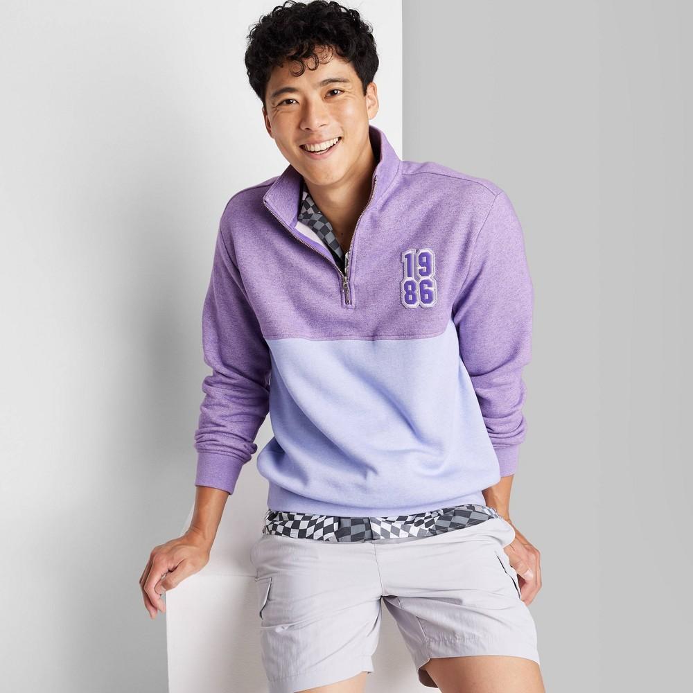 Mens Quarter Zip-Up Sweatshirt - Original Use Purple M Product Image