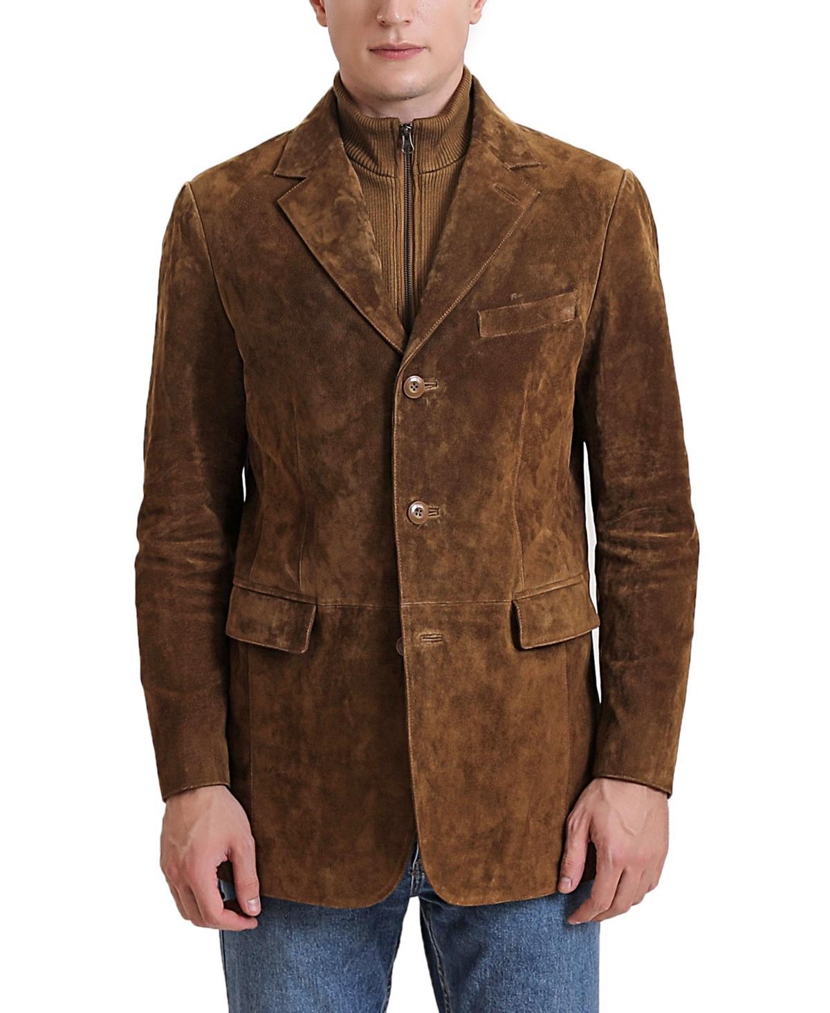 Bgsd Men Brett Three-Button Suede Leather Blazer Product Image