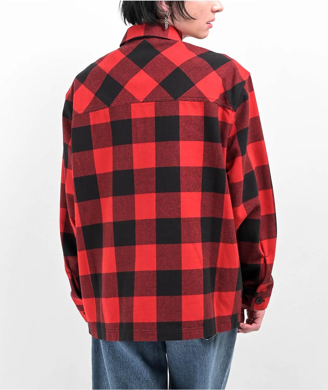 Empyre Akrin Red Plaid Flannel Shirt Product Image