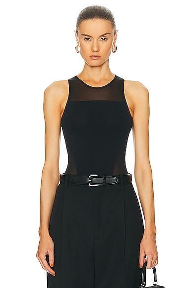 Womens Sheer Opaque Sleeveless Bodysuit Product Image