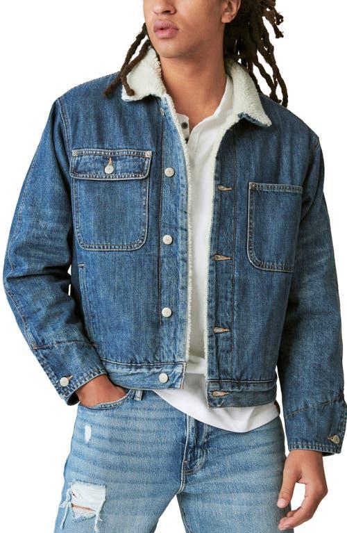 Lucky Brand Faux Shearling Lined Denim Jacket Product Image
