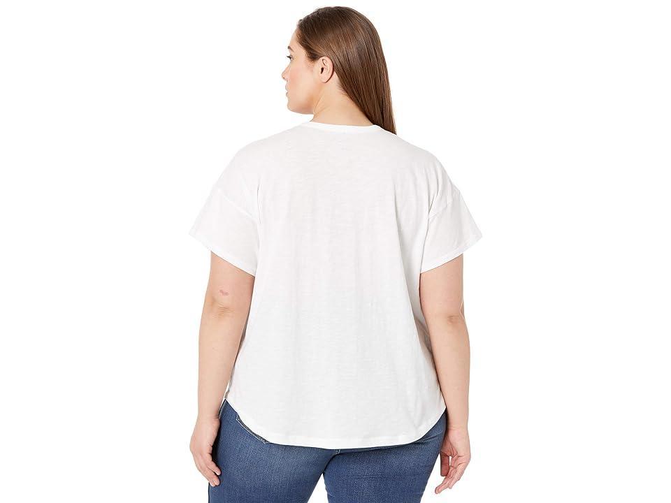 Madewell Plus Whisper Cotton Rib - Crewneck Tee (Optic ) Women's Clothing Product Image