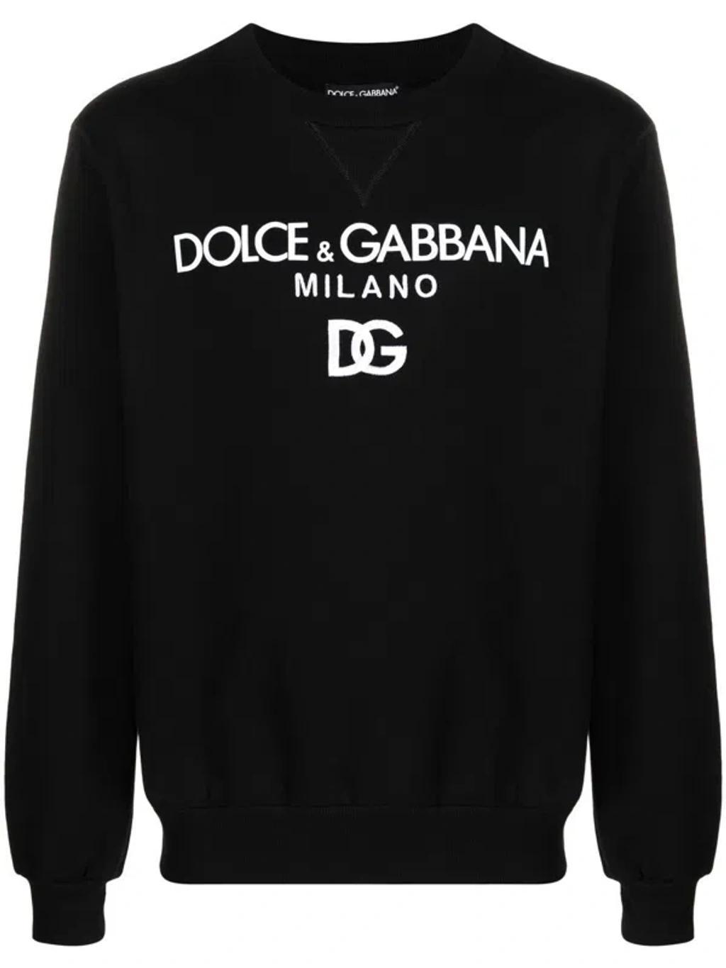 Luxury Cotton Sweatshirt With Iconic Logo And Comfortable Fit In Black Product Image