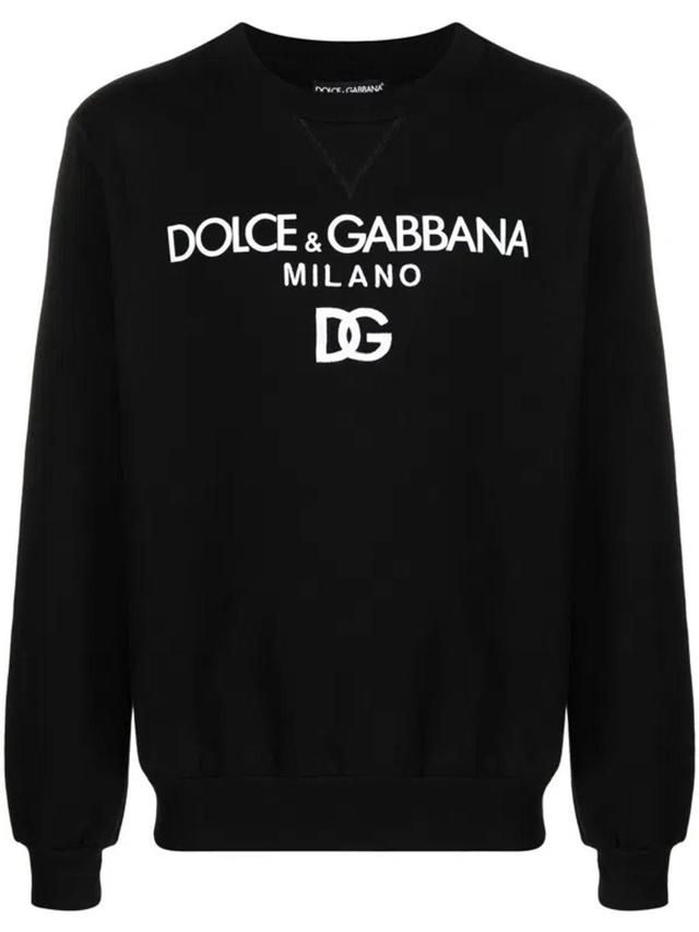 Luxury Cotton Sweatshirt With Iconic Logo And Comfortable Fit In Black Product Image