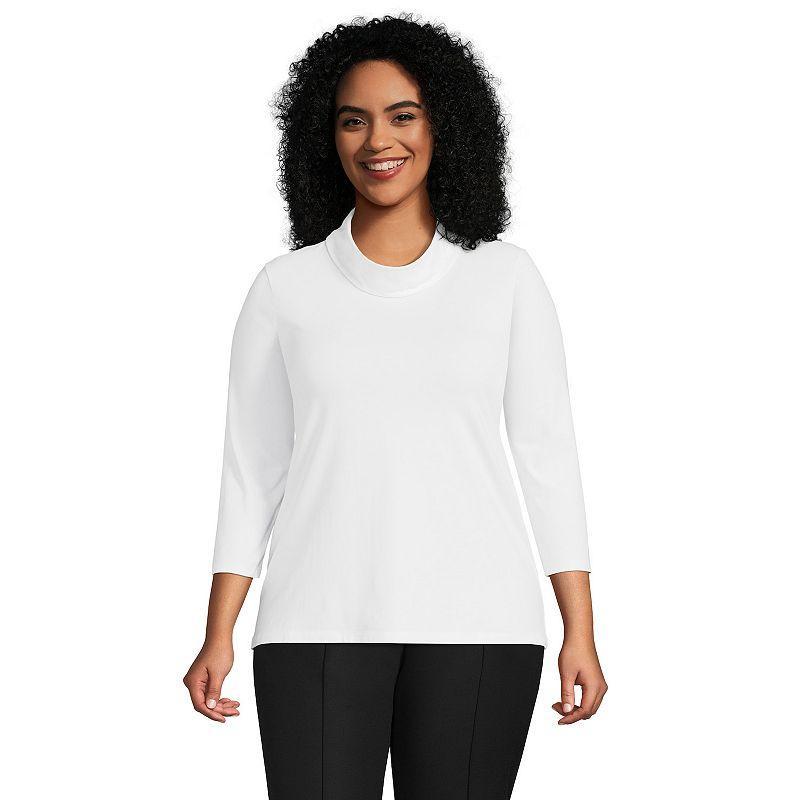 Plus Size Lands End Lightweight Jersey Cowl Neck Top, Womens Product Image