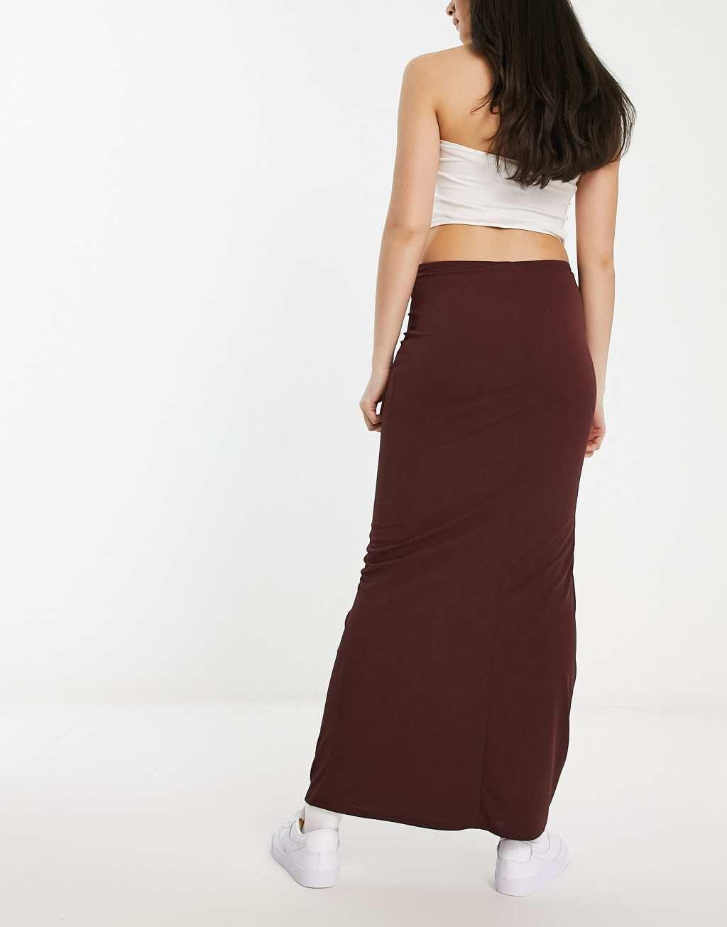 Pull & Bear slinky column maxi skirt Product Image