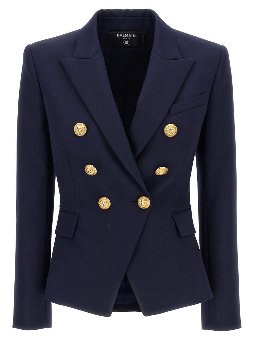 Stretch Wool Blazer In Dark Blue Product Image