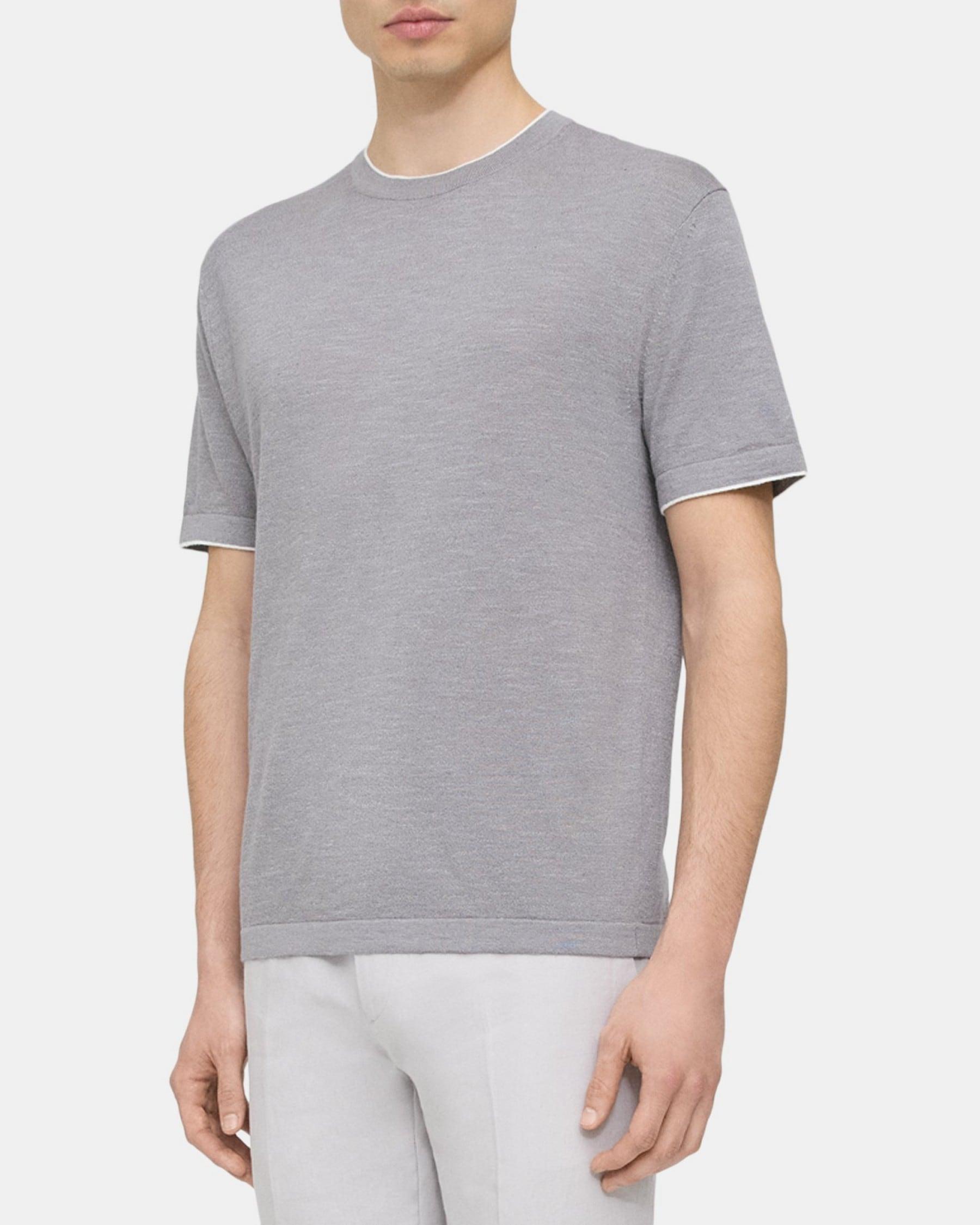 Short-Sleeve Tee in Cotton-Linen Product Image