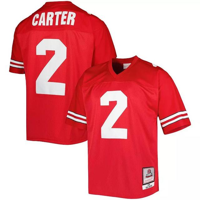 Mens Mitchell & Ness Cris Carter Scarlet Ohio State Buckeyes Authentic Jersey Product Image