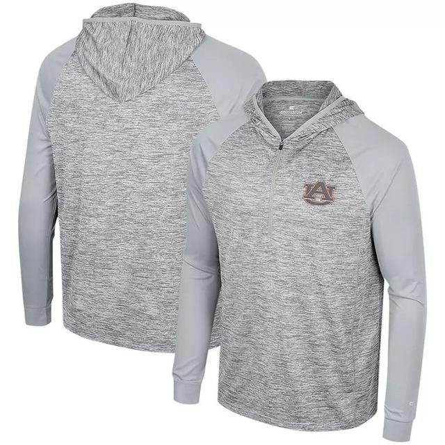 Mens Colosseum Gray Auburn Tigers Cybernetic Raglan Quarter-Zip Hooded Top Product Image