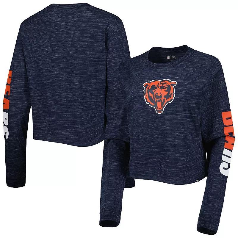 Womens New Era Chicago Bears Crop Long Sleeve T-Shirt Blue Product Image