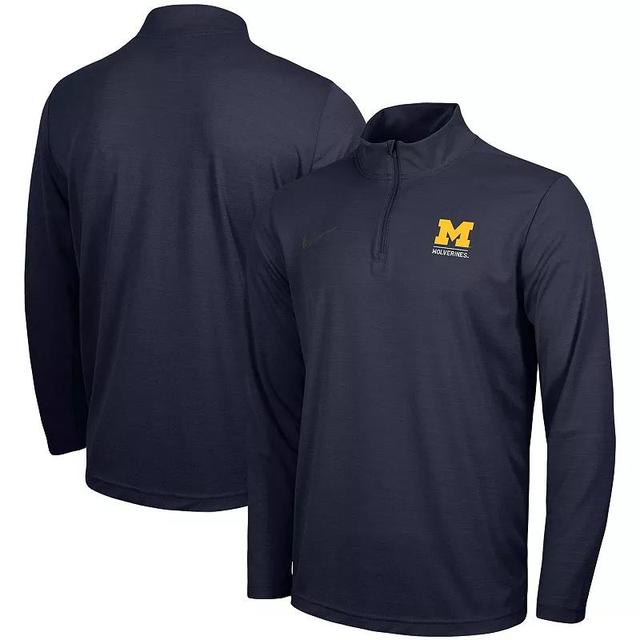 Mens Nike Michigan Wolverines Primary Logo Intensity Performance Quarter-Zip Jacket Blue Product Image