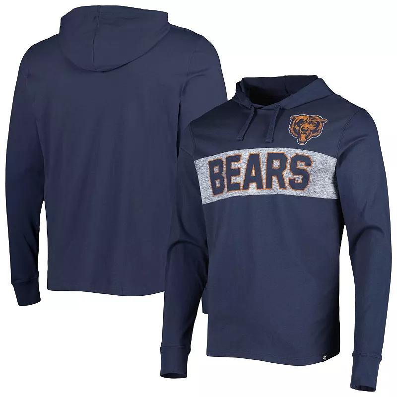 Men's '47 Navy Chicago Bears Field Franklin Hooded Long Sleeve T-Shirt Product Image