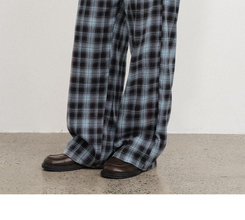 High Waist Plaid Wide Leg Pants product image