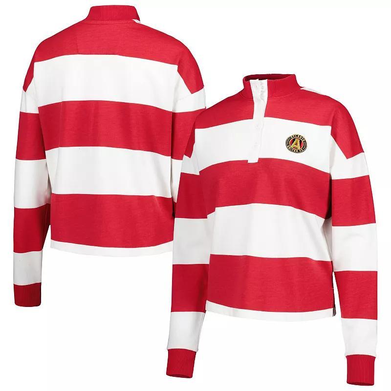 Womens Antigua Atlanta United FC Radical Rugby Stripe Long Sleeve T-Shirt Product Image