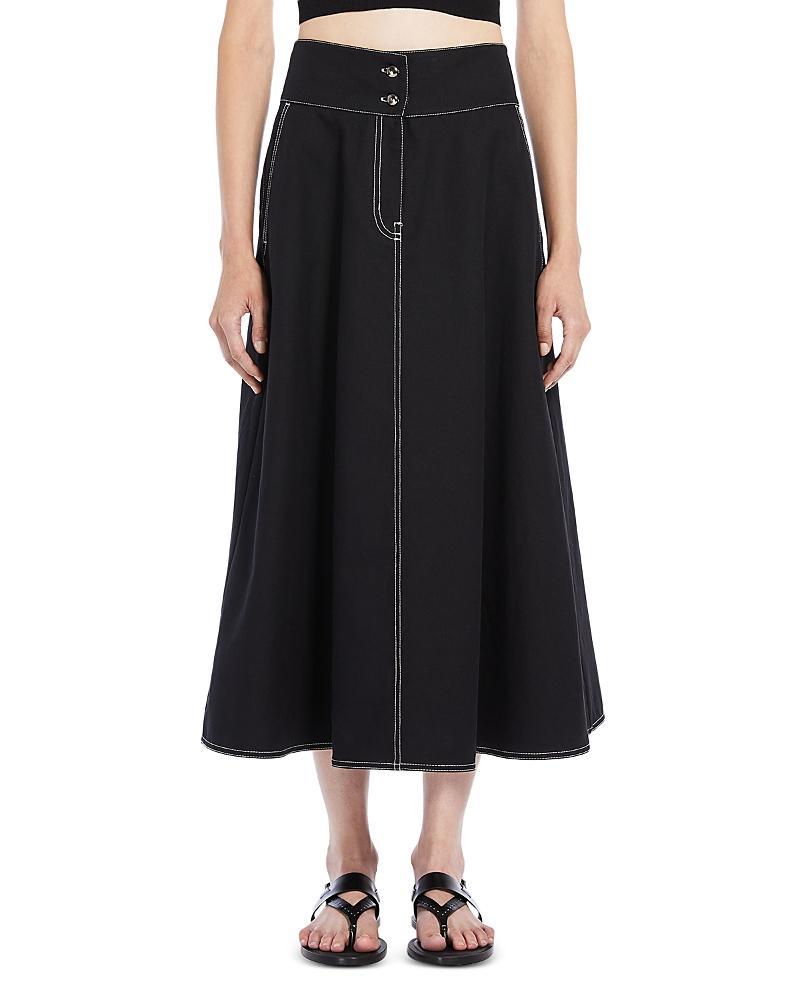 Max Mara Yamato Cotton and Linen Flared Skirt Product Image