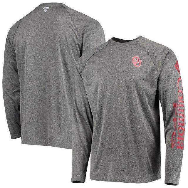 Mens Columbia Charcoal Oklahoma Sooners PFG Terminal Tackle Omni-Shade Long Sleeve T-Shirt Product Image