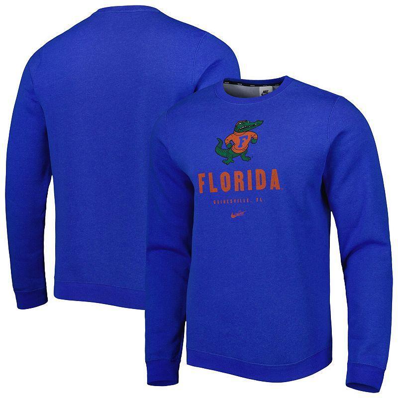 Mens Nike Royal Florida Gators Vault Stack Club Fleece Pullover Sweatshirt Product Image