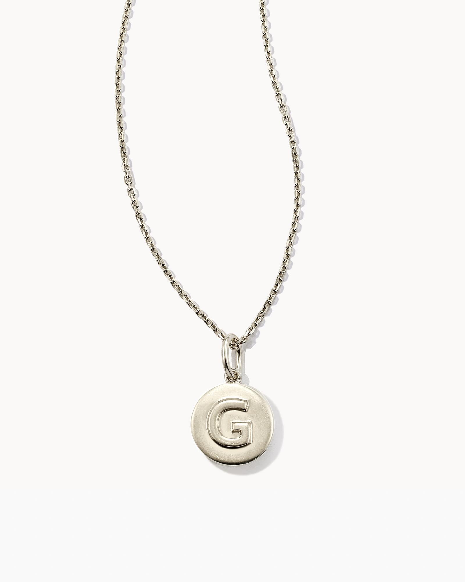 Letter X Coin Pendant Necklace in Oxidized Sterling Silver Product Image