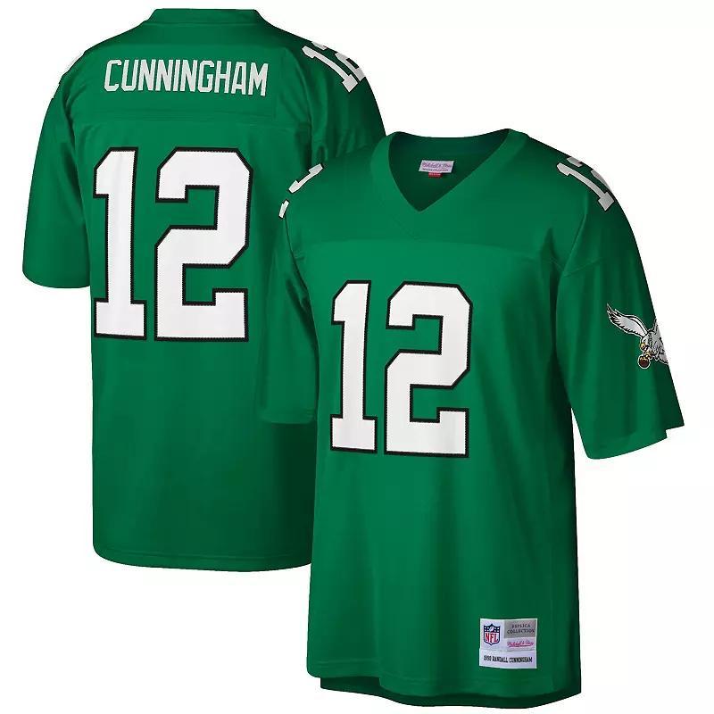 Mens Mitchell & Ness Randall Cunningham Kelly Philadelphia Eagles Big & Tall 1990 Retired Player Replica Jersey Product Image