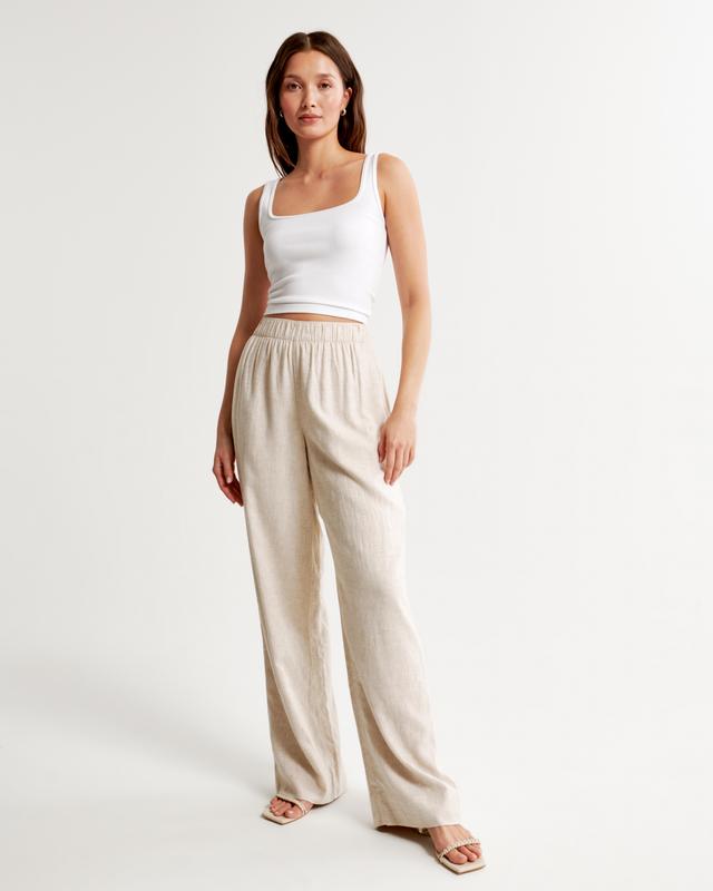 Linen-Blend Pull-On Pant Product Image