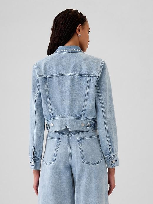 Cropped Studded Icon Denim Jacket product image