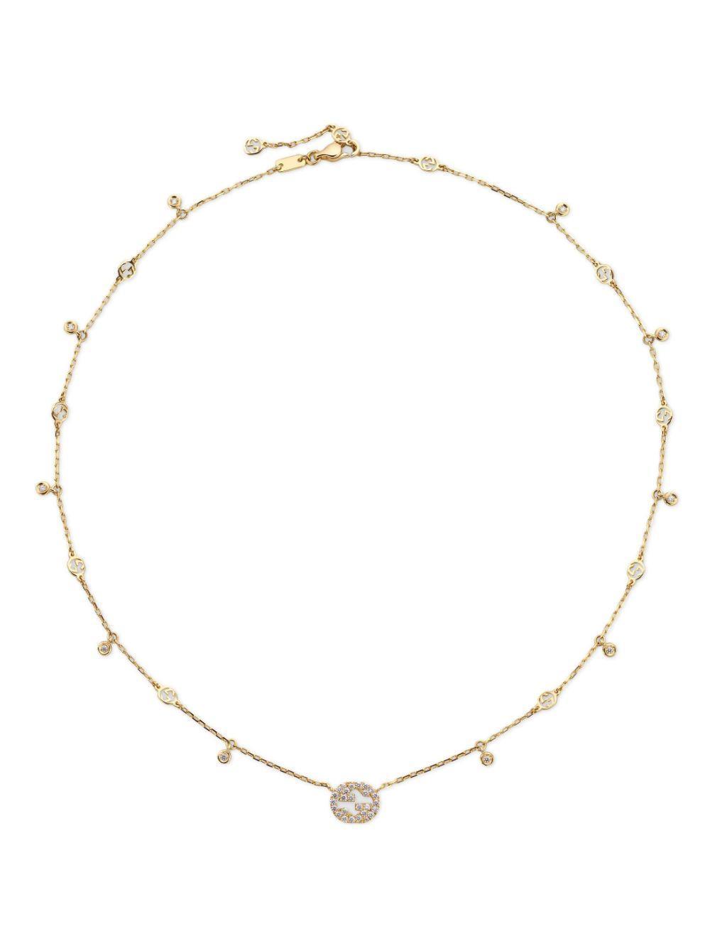 GUCCI Interlocking G Diamond Necklace In Yellow Gold Product Image