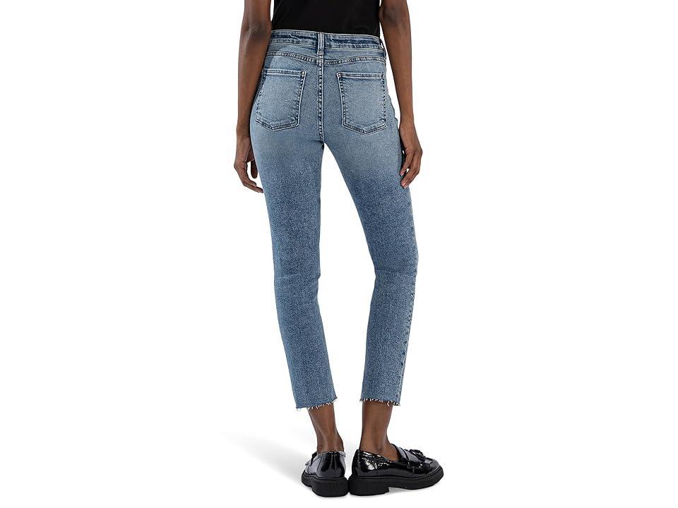 KUT from the Kloth Reese High Rise Fab Ab Ankle Straight Raw Hem (Incredible) Women's Jeans Product Image