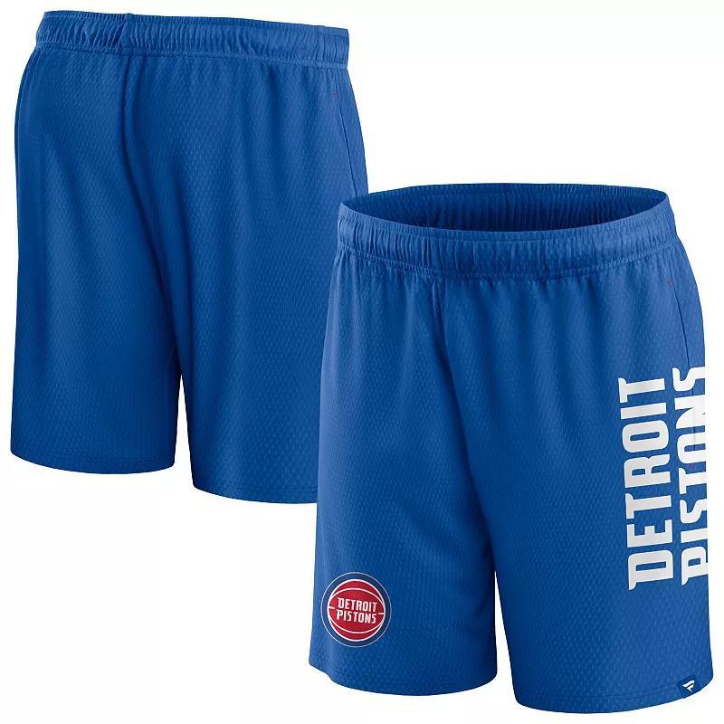 Mens Fanatics Branded Blue Detroit Pistons Post Up Mesh Shorts Product Image