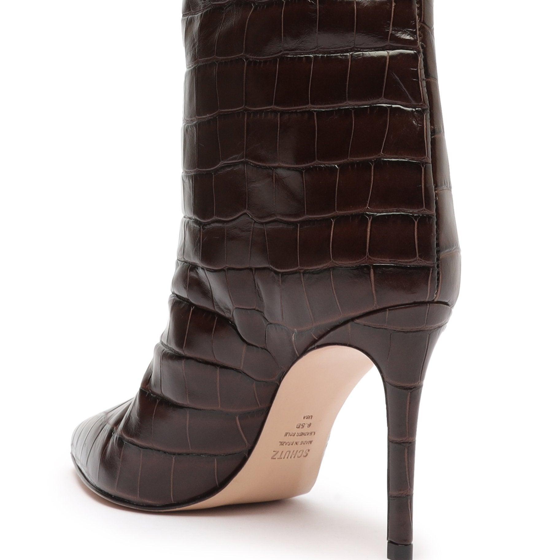 Maryana Crocodile-Embossed Leather Boot Female Product Image