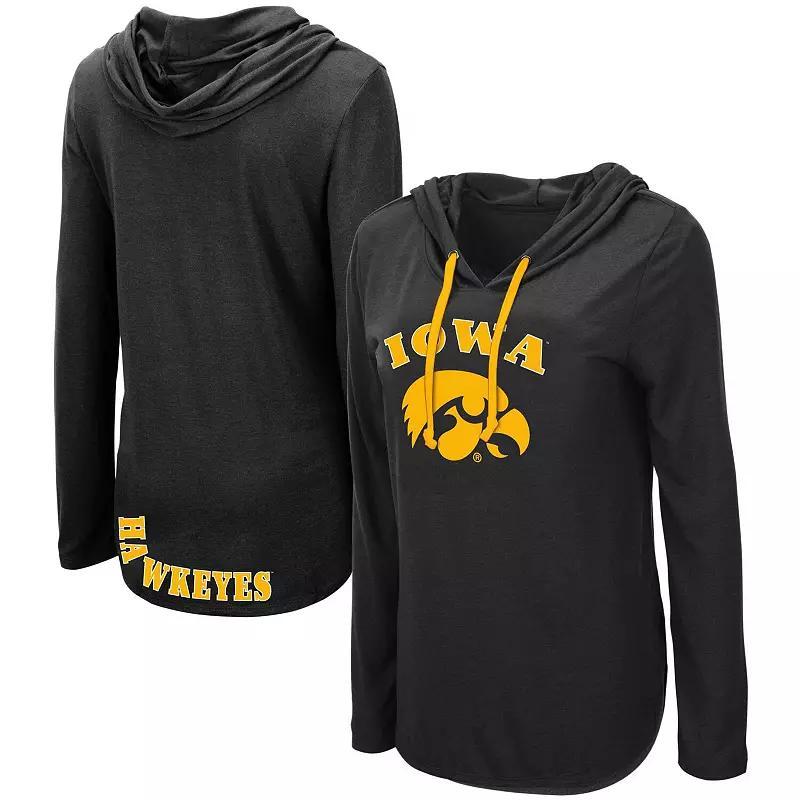 Womens Colosseum Iowa Hawkeyes My Lover Lightweight Hooded Long Sleeve T-Shirt Product Image