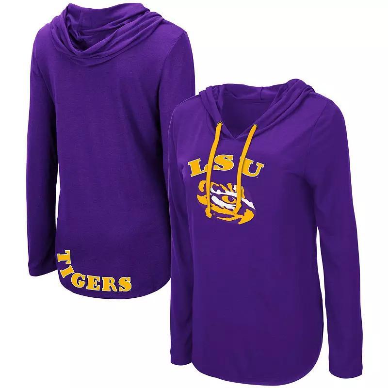 Womens Colosseum LSU Tigers My Lover Lightweight Hooded Long Sleeve T-Shirt Product Image